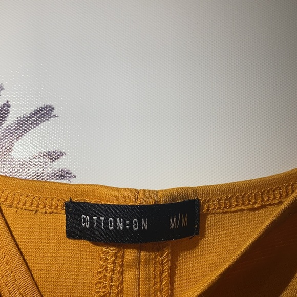 Mustard yellow bodycon Cotton:On MIDI dress size Medium NWOT - Picture 3 of 6